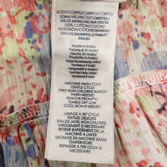 Chaps Petite Floral Print Tiered Cotton Maxi Lined Skirt - Picture 5 of 5